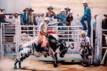 Bull Rider sehen Ölgemälde